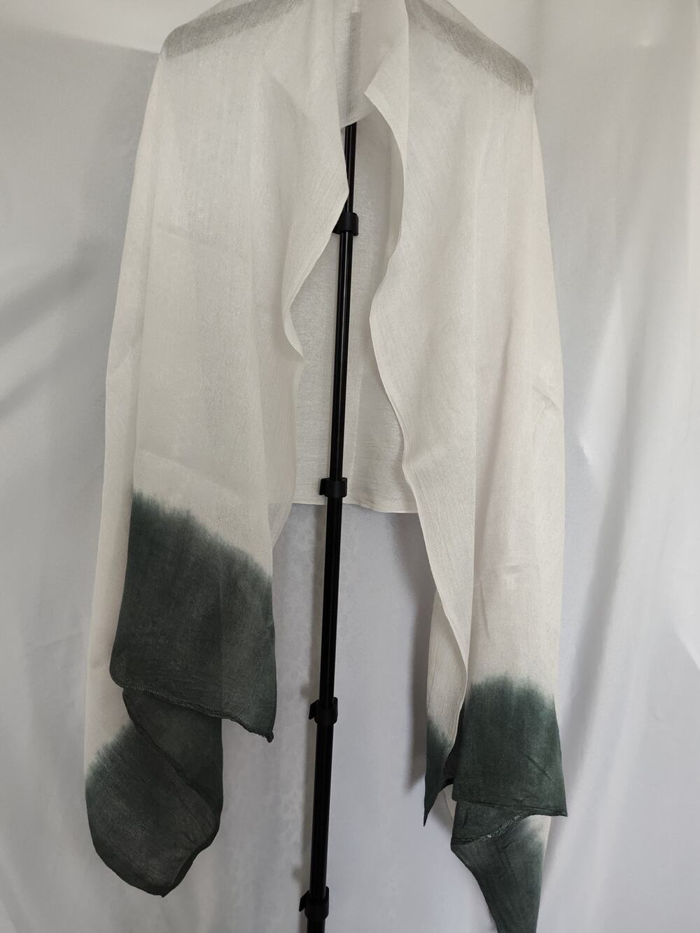 Designer Style Dip Dye Ombre Oversized Shawl Scarf Wrap White Char Grey 34x72